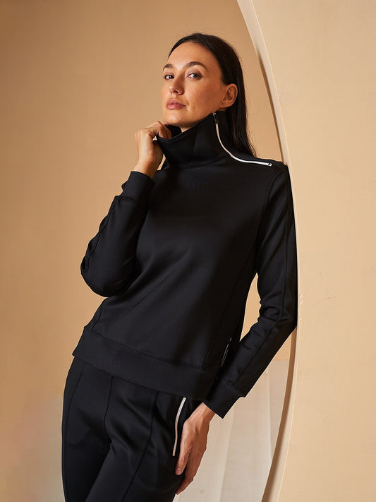 Chic Irregular Collar Golf Sweatshirt Pull Femme