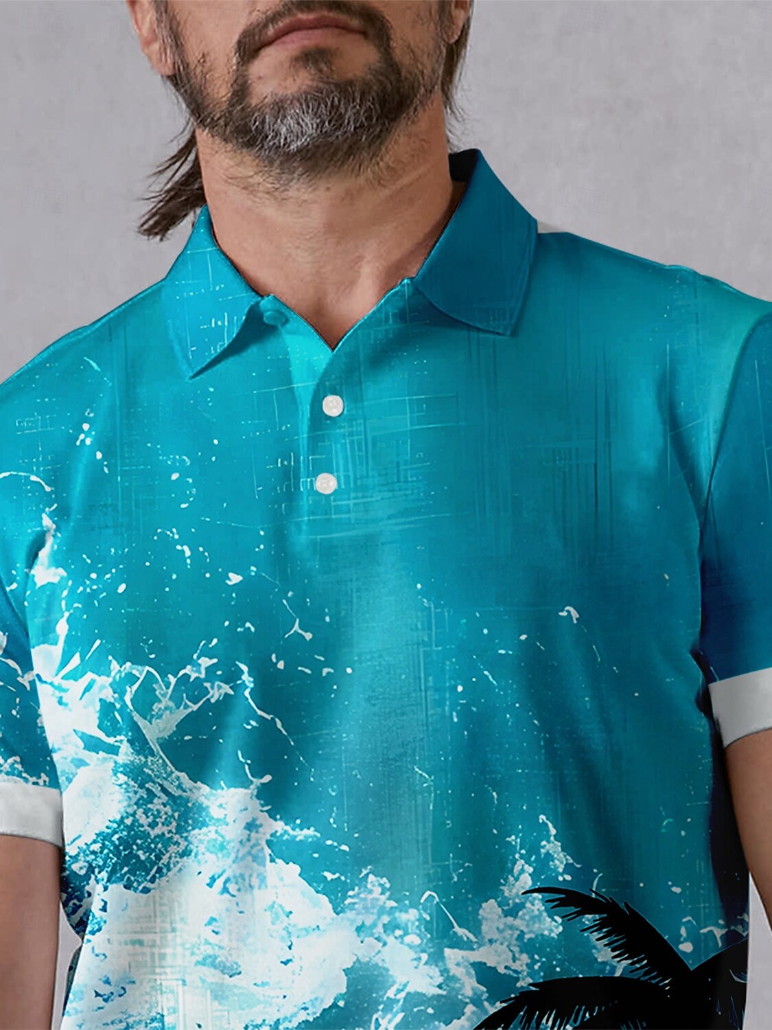 Hyped-up Tropical Men's Polo Top UPF50+