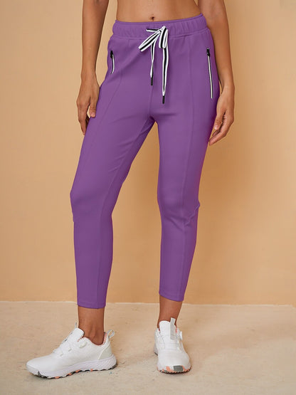 Chic Drawstring Capri Jogger Pantaloni Abbigliamento Golf Donna