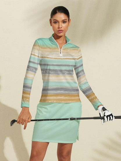 Air brush Polo Zip Abbigliamento Golf Donna UPF50+