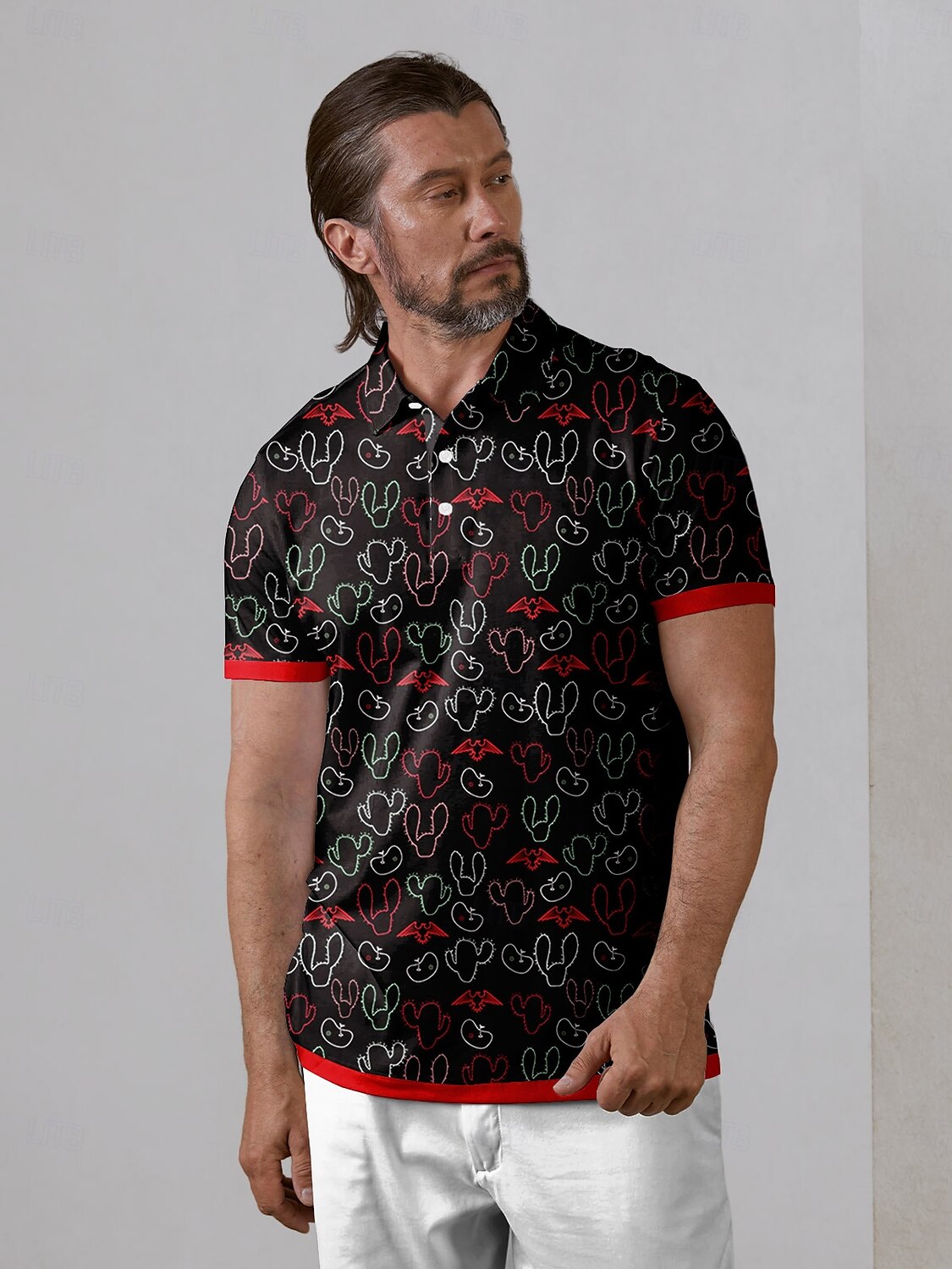 Hyped-up Tropical Men's Polo Top UPF50+