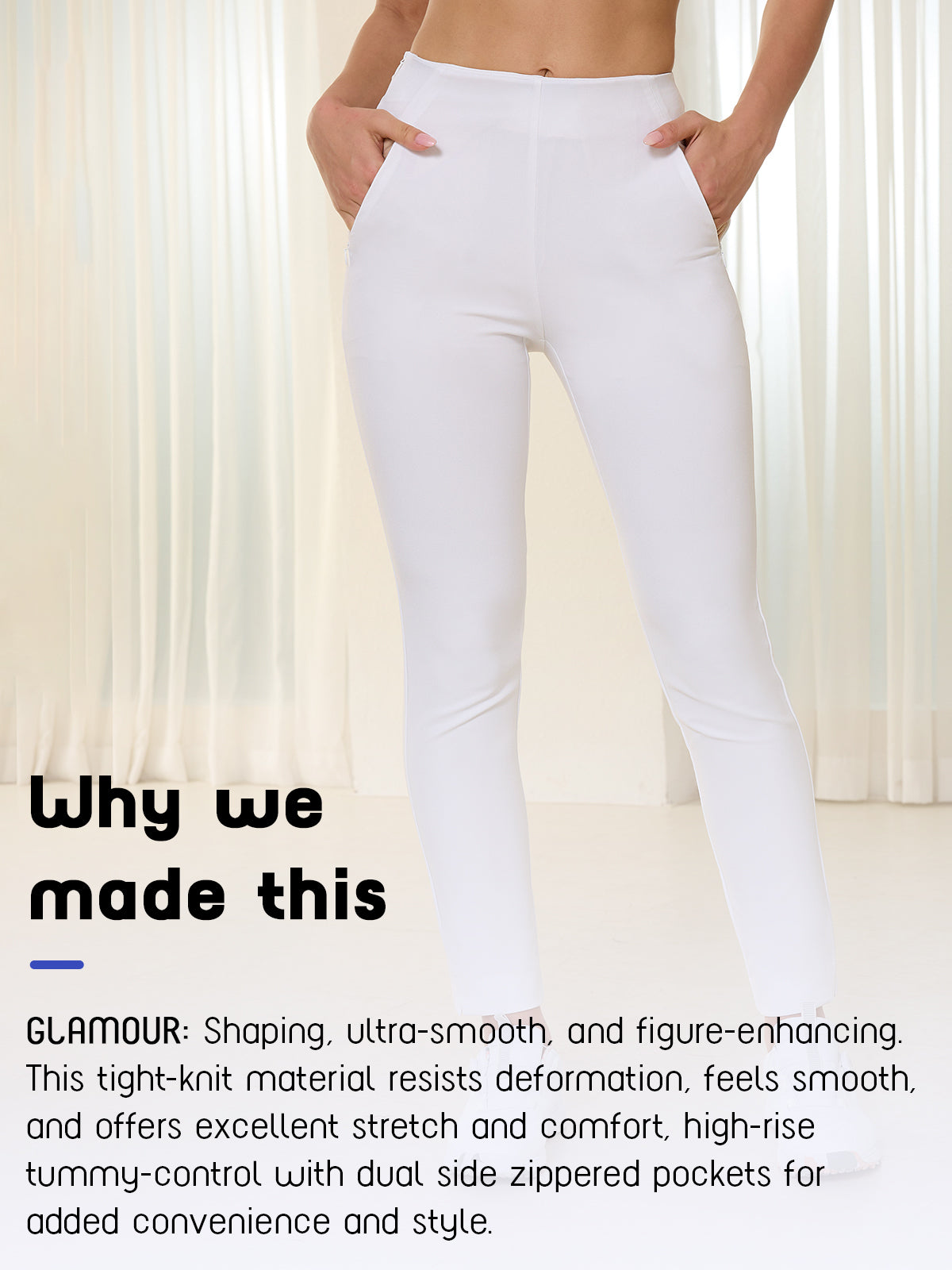 GLAMOUR 31 Inch Slim-Fit Stretch Pants UPF50+