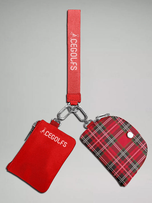 Plaid Dual Pouch Wristlet