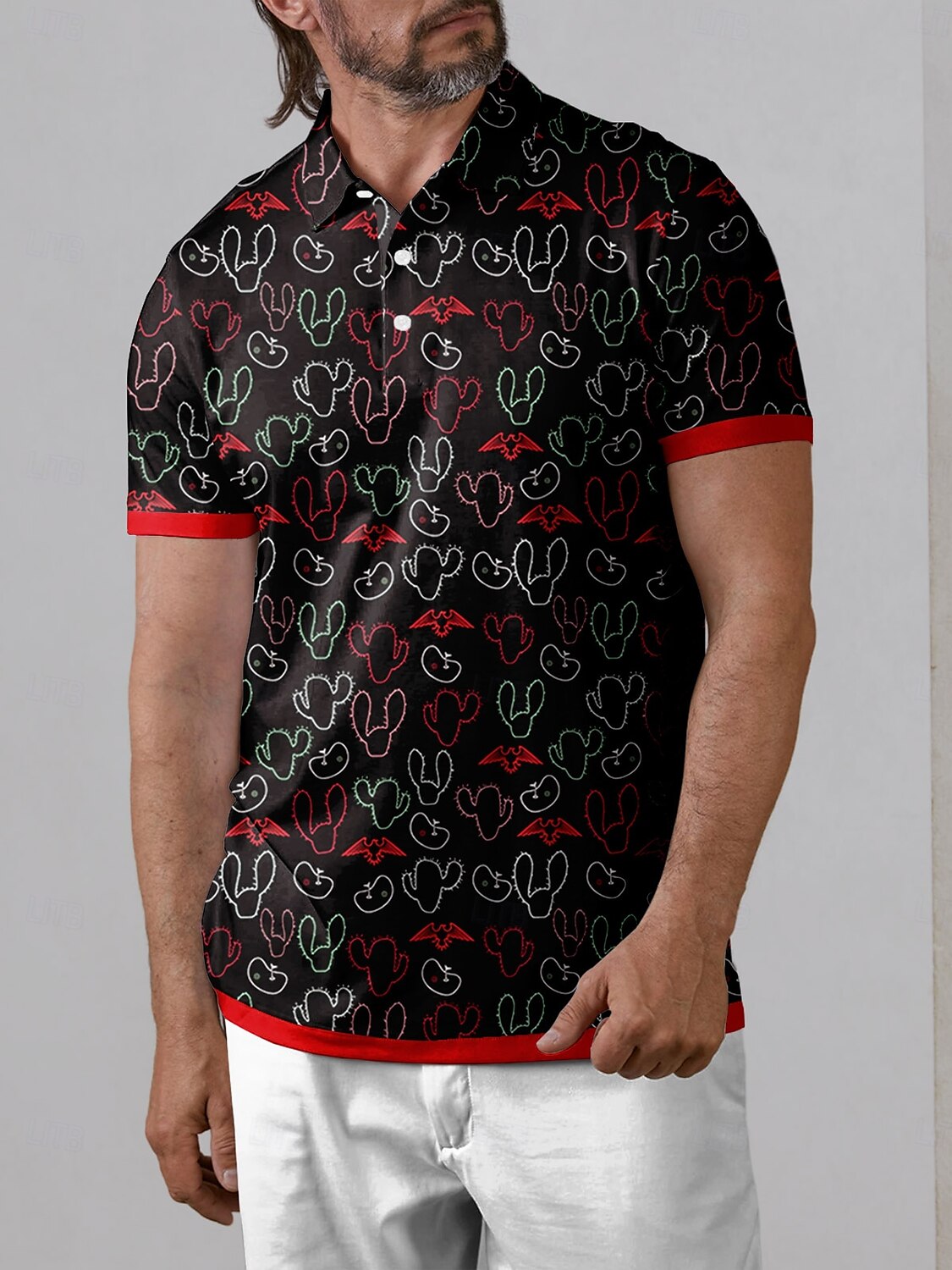 Hyped-up Tropical Men's Polo Top UPF50+