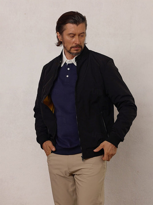 Chaqueta de golf con bolsillo y cremallera completa para hombre