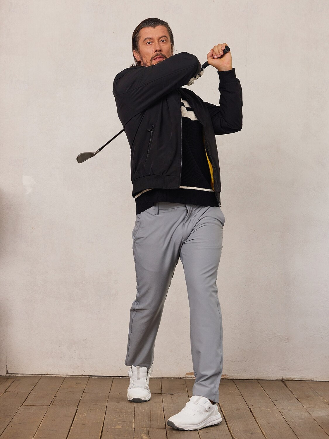 More than basic Men's Golf Full Zip Pocket Jacket