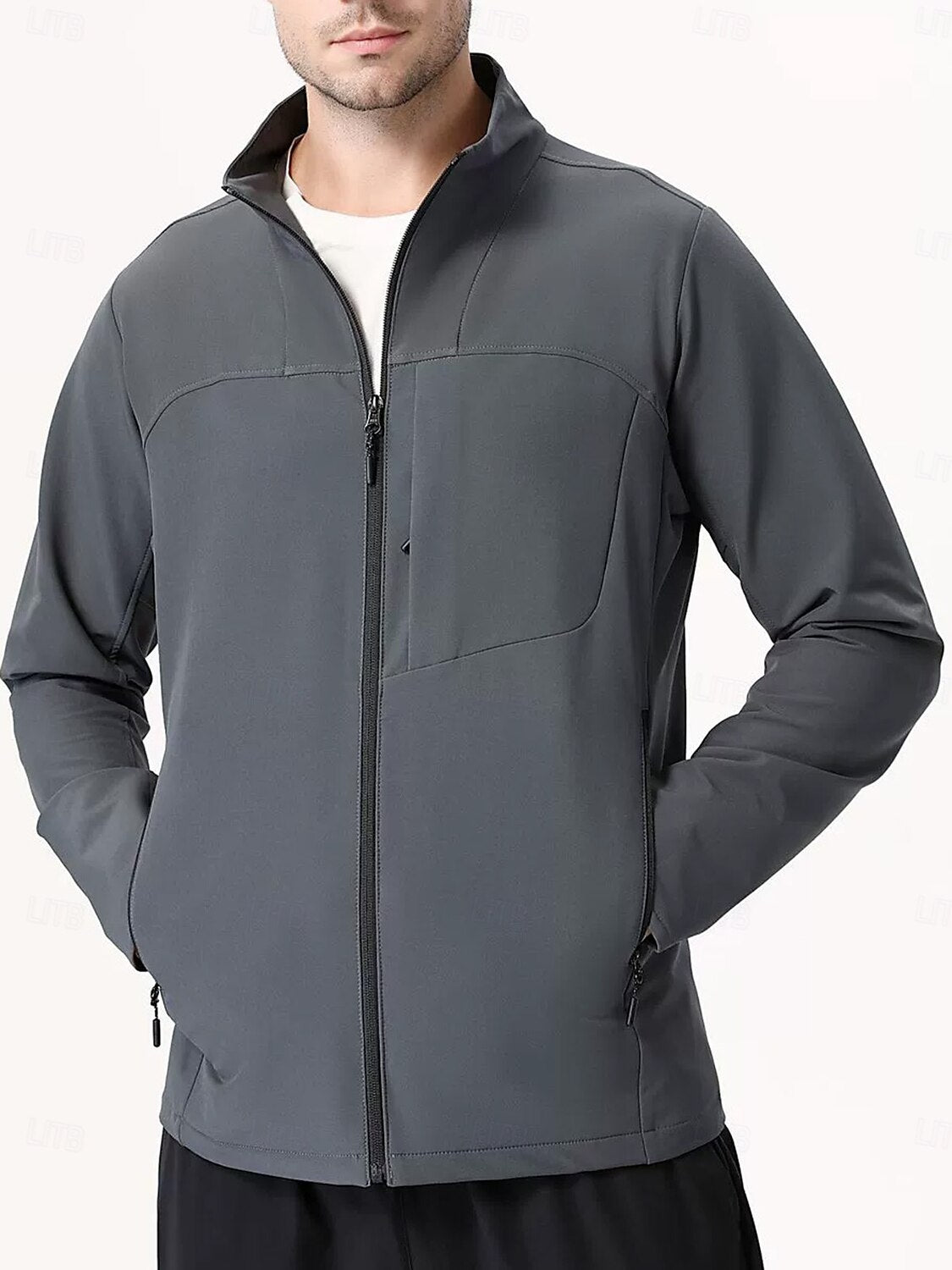 More Than Basic Men's Golf Full Zip Pocket Jacket