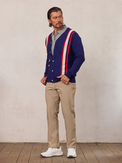 More Than Basic Men's Golf Knit Button Cardigan