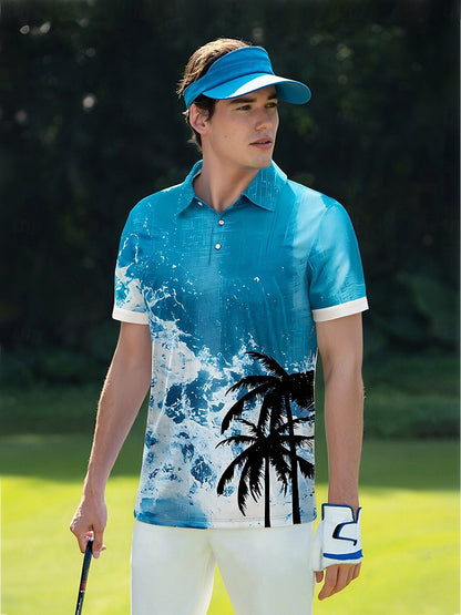 Hyped-up Tropical Men's Polo Top UPF50+