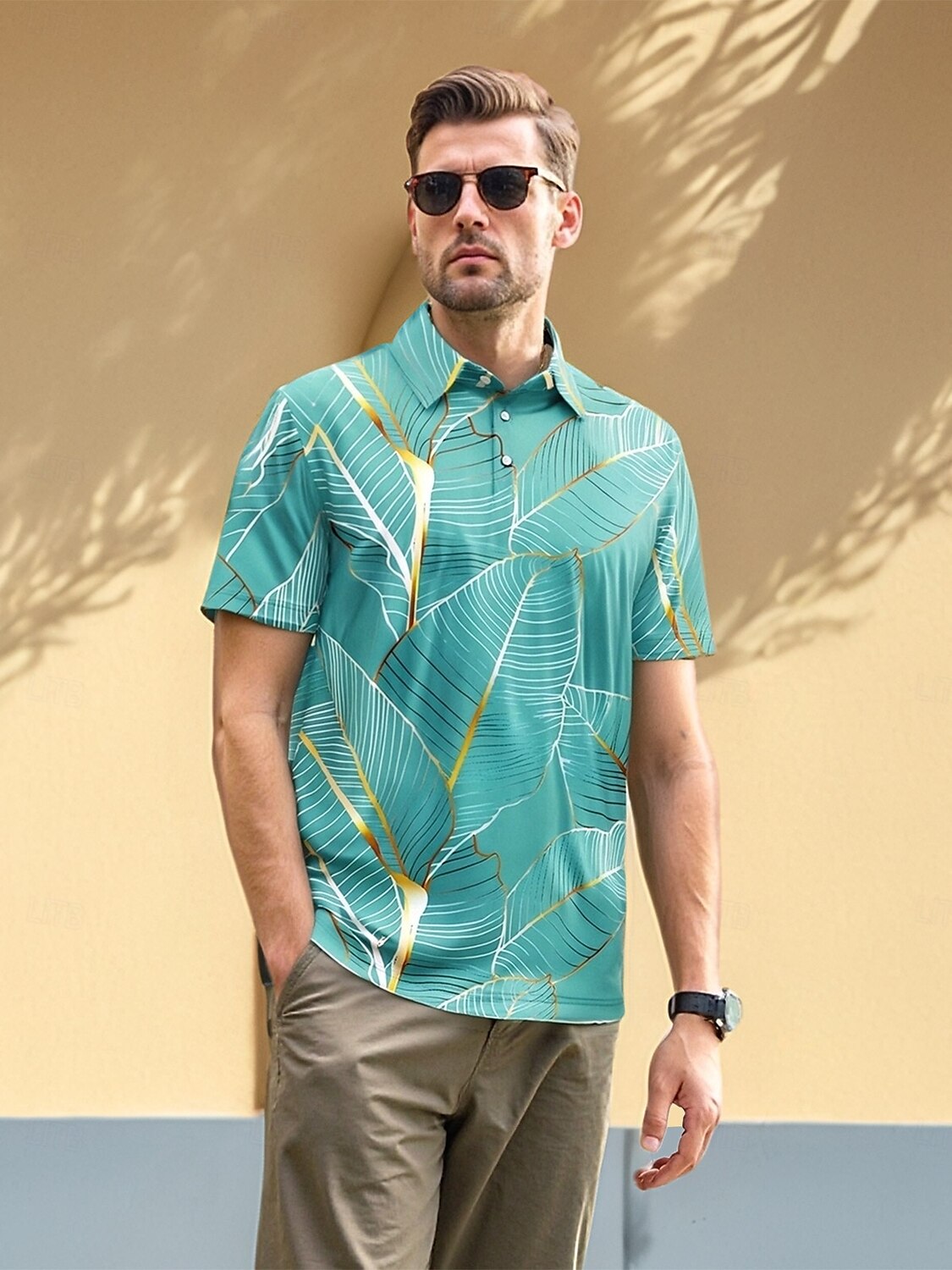 Hyped-Up Tropical Poloshirt für Herren, LSF 50+