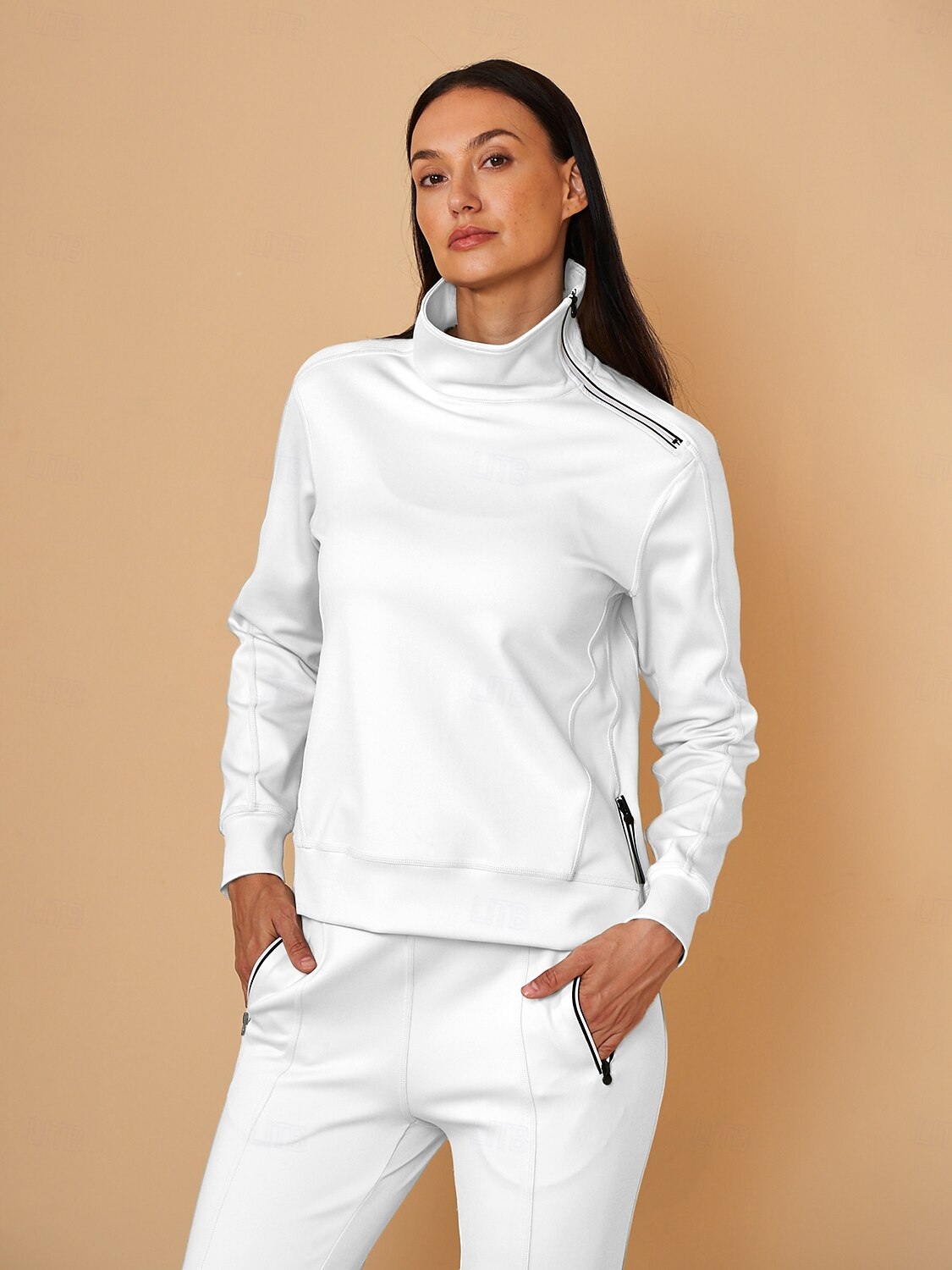 Chic Irregular Collar Sudadera Ropa Golf Mujer