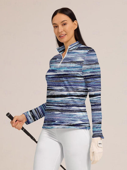 Air brush Polo Zip Abbigliamento Golf Donna UPF50+