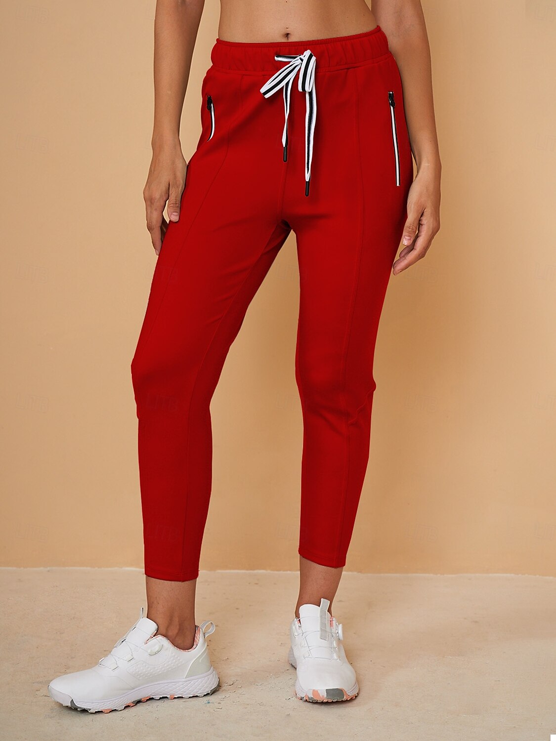 Chic Drawstring Capri Jogger Pantaloni Abbigliamento Golf Donna