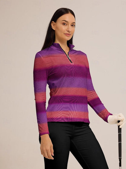 Air brush Polo Zip Abbigliamento Golf Donna UPF50+