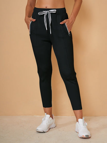 Chic Drawstring Capri Pantalon Jogger Ropa Golf Mujer