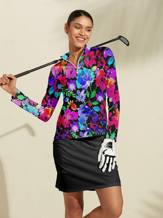 Botanical Energy Golf Shirt Quarterzip UPF50+