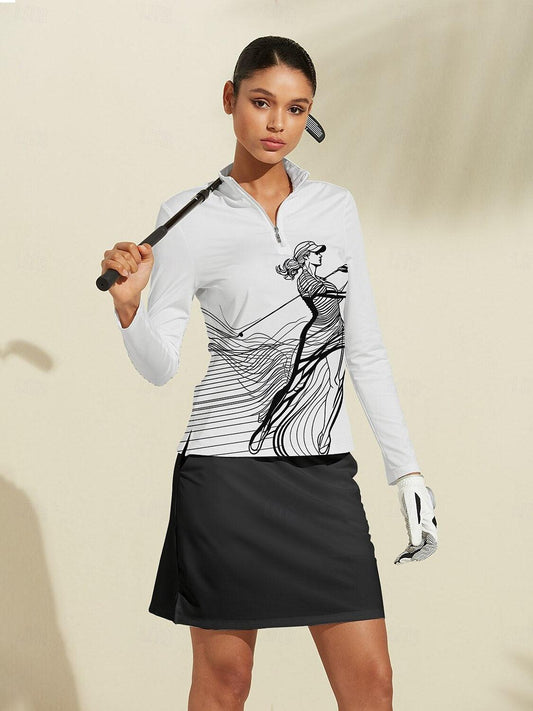 Hyper prep Polo Cremallera Ropa Golf Mujer UPF50+