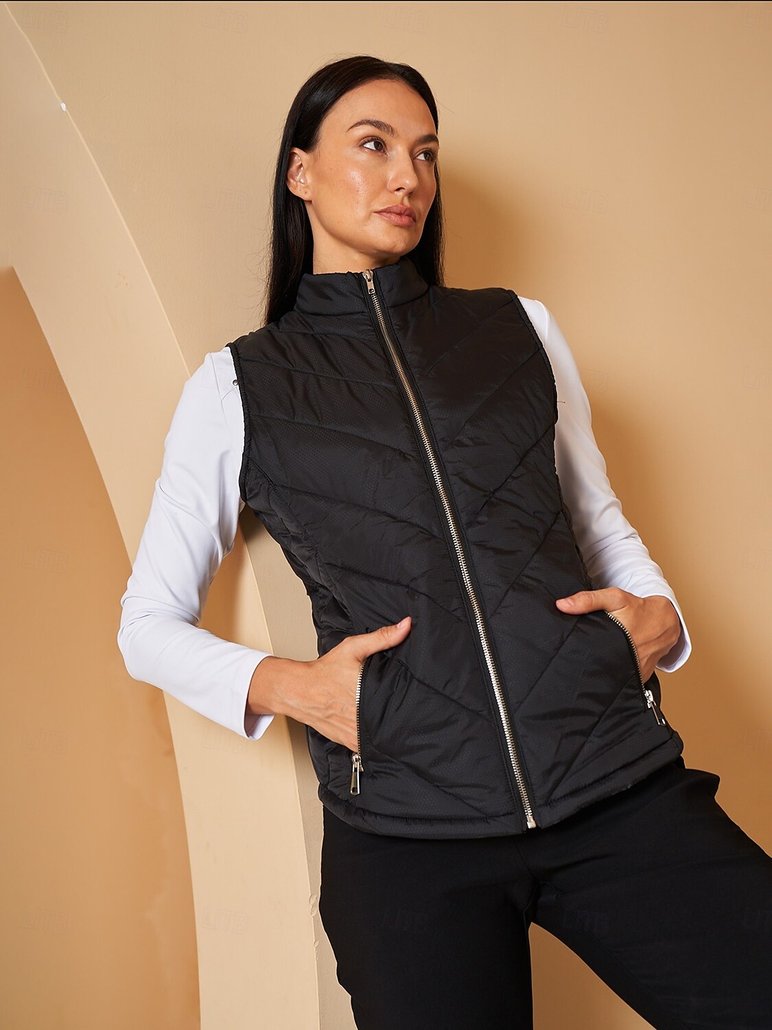 Chic Fully Lined Puffer Vest Ropa Golf Mujer