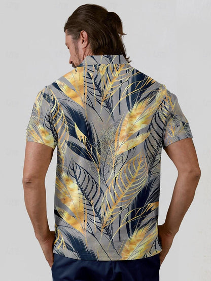 Botanical Energy-Men's Polo Top UPF50+ - Acegolfs