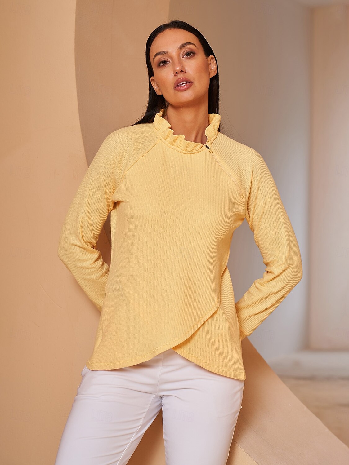 More Than Basic Ruffle Collar Sweatshirt