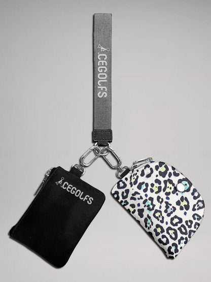 Leopard Dual Pouch Wristlet