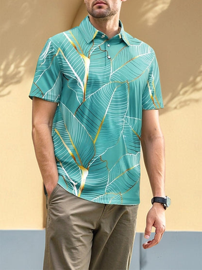 Hyped-Up Tropical Poloshirt für Herren, LSF 50+