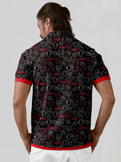 Hyped-up Tropical Men's Polo Top UPF50+